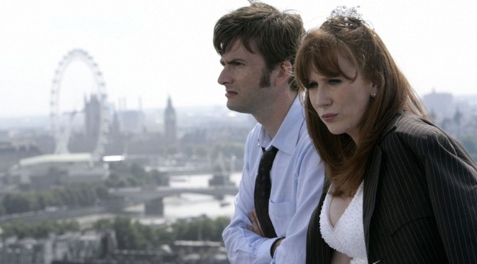 Il Dottore e Donna sul tetto.